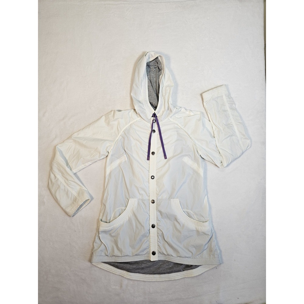 Diesel Windbreaker Hooded Jacket Women's Small Button‎ Coat White